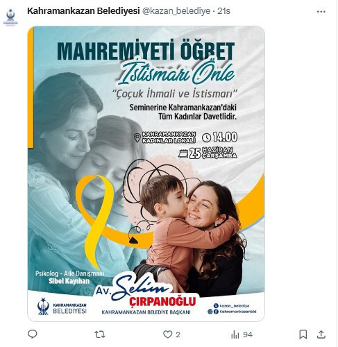 Kahramankazan'da 'Çocuk İhmali ve İstismarı' konulu seminer!