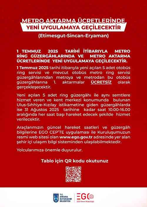 Ankara'da toplu ulaşımda yeni uygulamaları EGO duyurdu! - Resim : 2