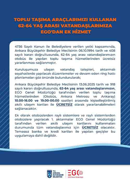 Ankara'da toplu ulaşımda yeni uygulamaları EGO duyurdu! - Resim : 3