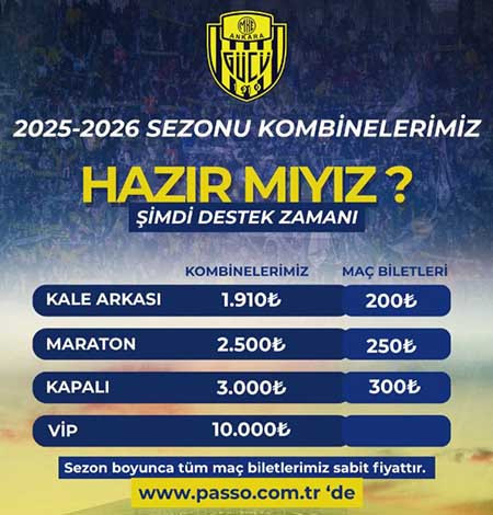Ankaragücü'nde kombine satışları tüm taraftarlara açılıyor