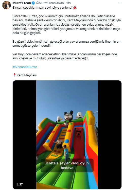 Sincan Belediyesi Mahalle Şenlikleri Kent Meydanı'nda başladı
