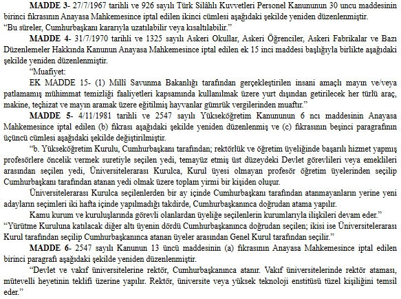 Bazı Kanun ve Kanun Hükmünde Kararnamelerde Değişiklik Resmi Gazete'de!