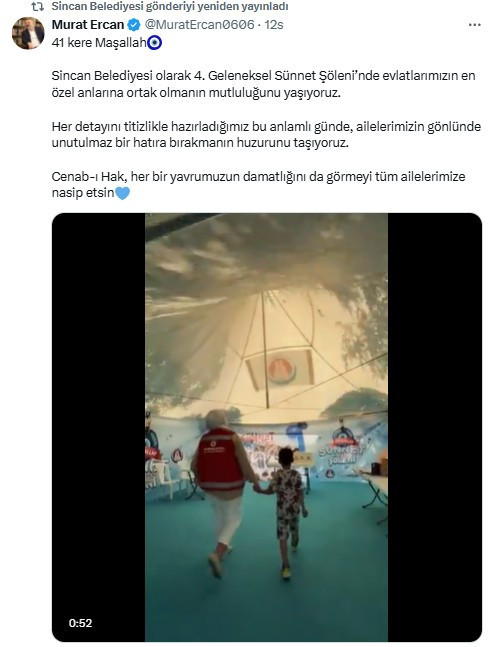 Sincan Belediyesi 4. Geleneksel Sünnet Şöleni'ni gerçekleştirdi