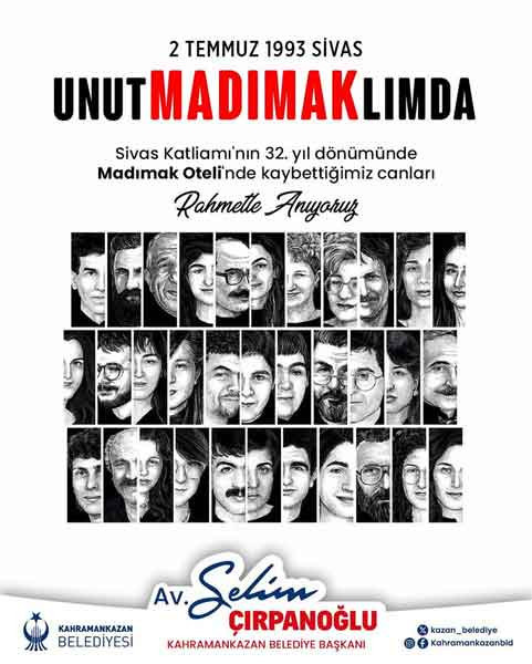 Kahramankazan Belediye Başkanı Çırpanoğlu, Sivas Katliamında hayatını kaybedenleri andı