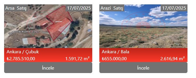 Milli Emlak'tan Ankara'da arsa satışı! Pursaklar, Çubuk, Kahramankazan, Bala listede - Resim : 2