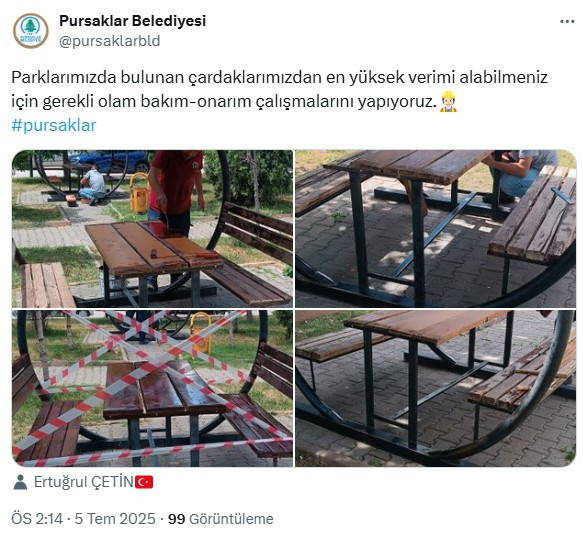 Pursaklar Belediyesi çardakları bakıma aldı