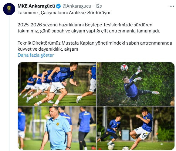 Ankaragücü yeni sezon hazırlıklarını aralıksız sürdürüyor