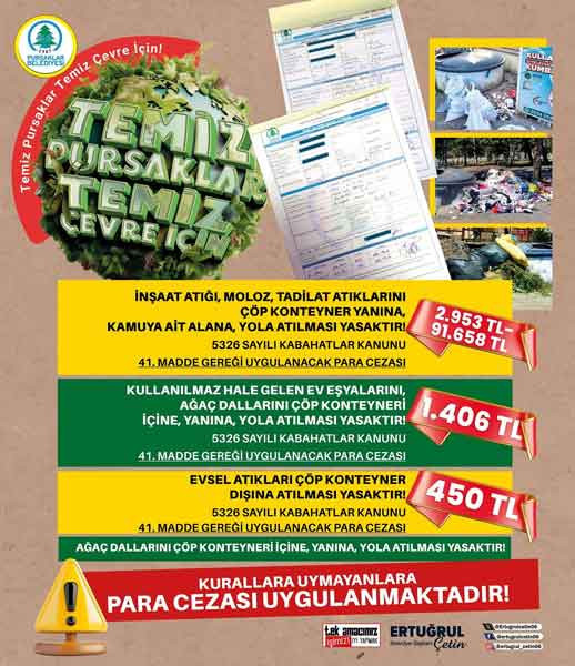 Pursaklar Belediyesi gelişigüzel çöp atanlara 2.953 TL ila 91.658 TL arasında para cezası kesecek!