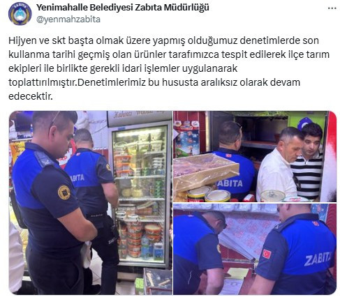 Yenimahalle Belediyesi Zabıta Müdürlüğü'nden hijyen ve SKT denetimi