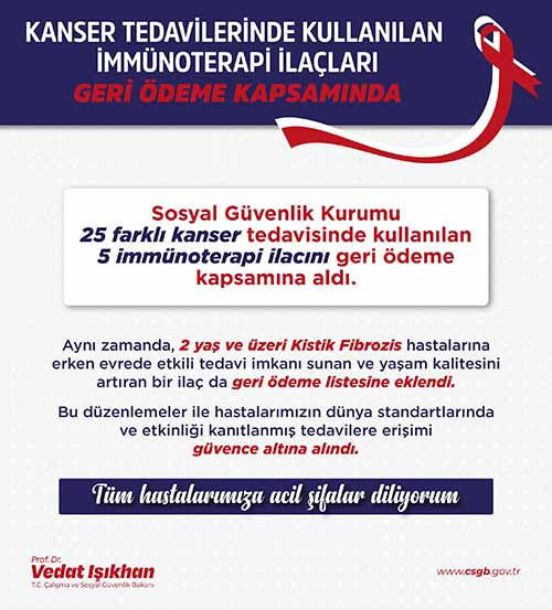 Vedat Işıkhan: 5 kanser ilacı SGK'nın geri ödeme listesine alındı