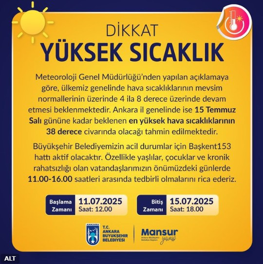 Valilik ve ABB'den Ankara'ya peş peşe meteorolojik uyarı! - Resim : 2