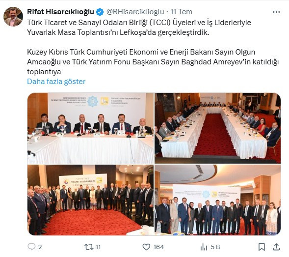 TCCI Üyeleri ve İş Liderleri Yuvarlak Masa Toplantısı'nda buluştu
