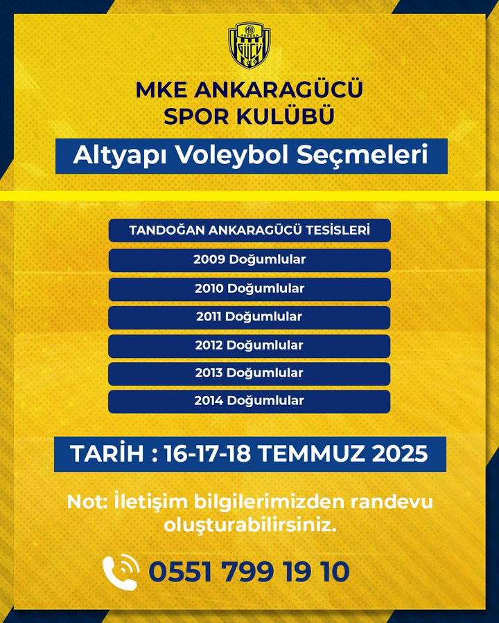 MKE Ankaragücü altyapı voleybol seçmeleri başladı!