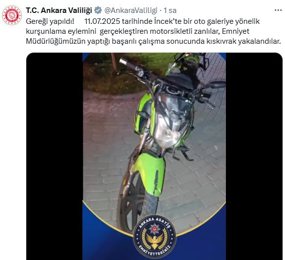 Ankara Valiliği gereği yapıldı diyerek duyurdu: 2 zanlı yakalandı!