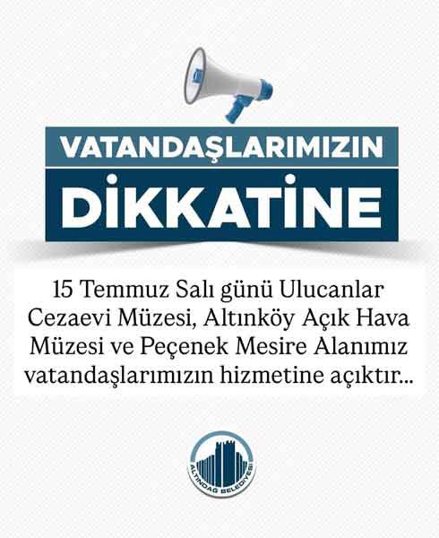 Altındağ Belediyesi'nden son dakika 15 Temmuz kararı!