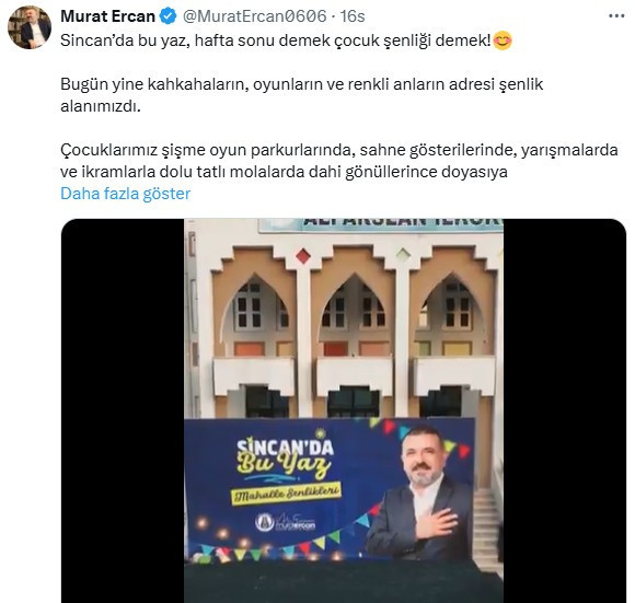 Sincan Belediyesinin hafta sonu çocuk şenliğine yoğun ilgi