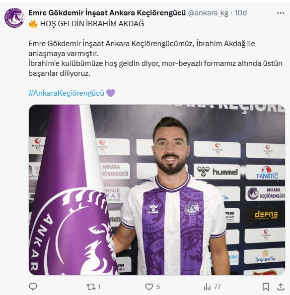 Keçiörengücü'nde son transfer duyuruldu: İbrahim Akdağ imzayı attı