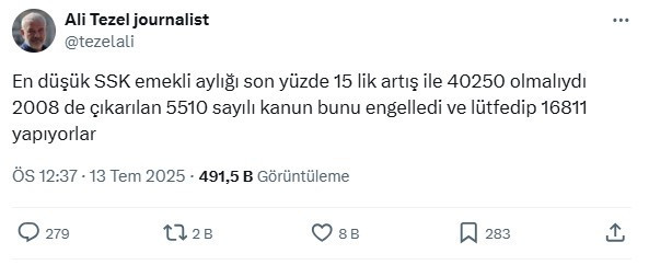 Ali Tezel kuruşu kuruşuna hesapladı: En düşük emekli aylığı bugün kaç TL olmalı?