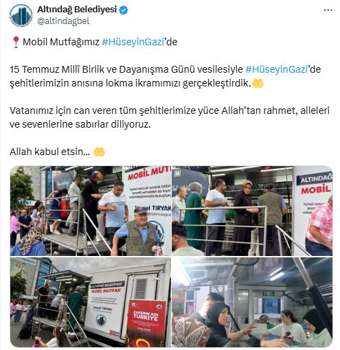 Altındağ Belediyesi'nden 15 Temmuz şehitlerinin anısına lokma ikramı!