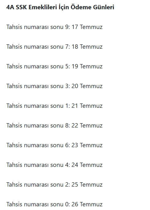 4A 4B 4C SSK BAĞKUR memur emeklisi zamlı Temmuz ayı maaş tablosu yayımlandı - Resim : 4