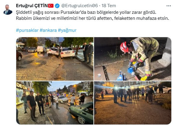 Pursaklar Belediyesi selin yaralarını sarmaya devam ediyor