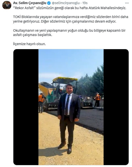 Kahramankazan Belediyesi 'Rekor asfalt' sözünü tutmaya devam ediyor