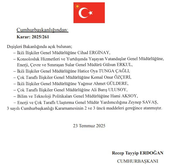 Cumhurbaşkanı Erdoğan'dan yeni atama ve görevden alma kararları - Resim : 2