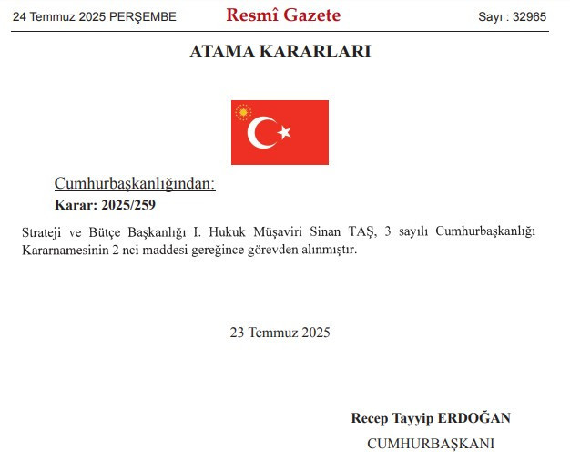 Cumhurbaşkanı Erdoğan'dan yeni atama ve görevden alma kararları