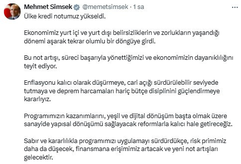 Bakan Şimşek'ten enflasyon açıklaması: 'Kalıcı olarak düşürmeye kararlıyız'