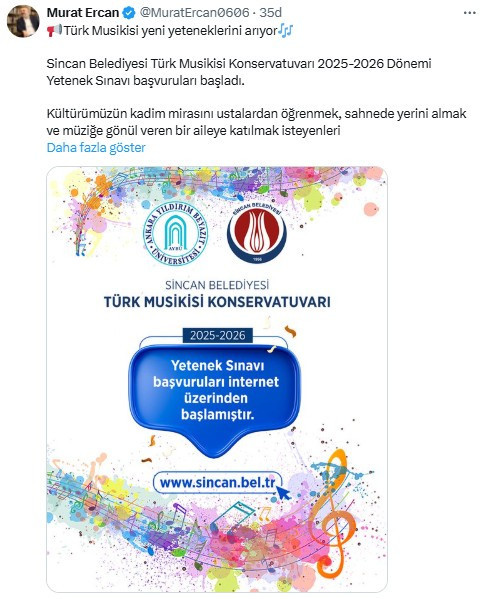 Sincan Belediyesi yetenek sınavı başvuruları başladı!