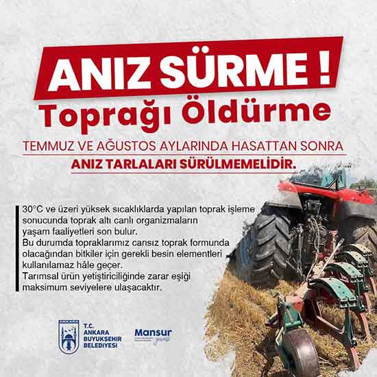 ABB'den başkentteki çiftçilere Temmuz ve Ağustos uyarısı
