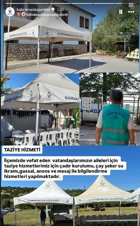 Kahramankazan Belediyesi'nden taziye hizmeti!
