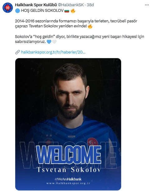 Halkbank Tsvetan Sokolov'u ile sözleşme imzaladı!