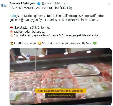 ABB, 8'inci Başkent Market şubesini Ulus Hali'nde hizmete açtı