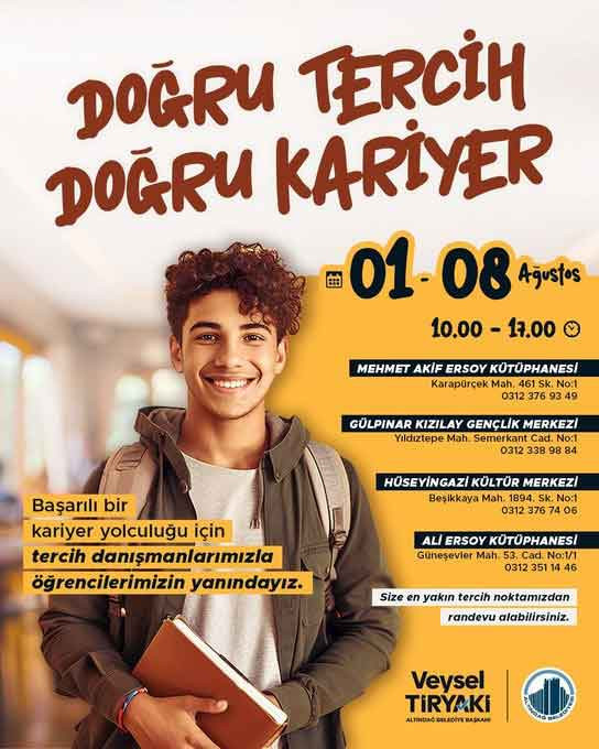 Altındağ Belediyesi duyurdu: YKS tercih desteği verilecek!