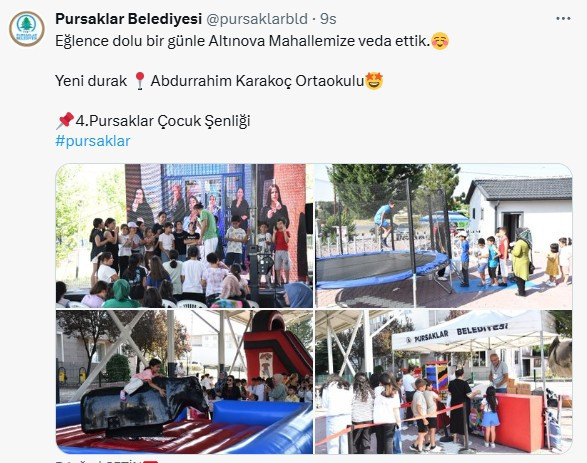 Pursaklar Belediyesi'nin düzenlediği 4.Pursaklar Çocuk Şenliği tüm hızıyla devam ediyor