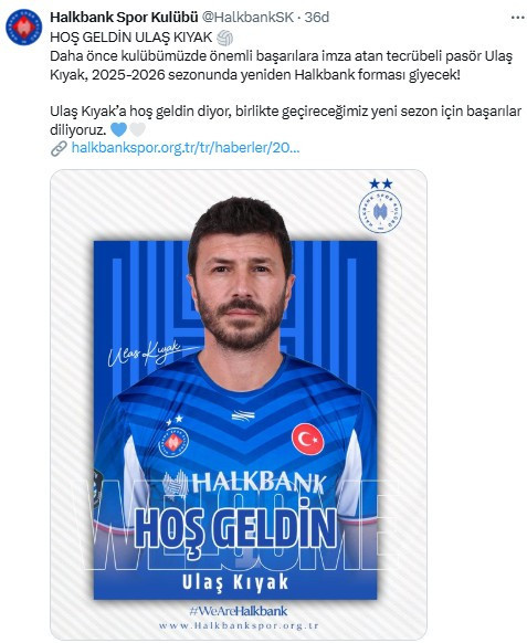 Halkbank, Ulaş Kıyak'ı takıma kattıklarını duyurdu!
