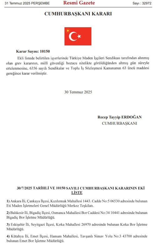 Maden işçilerinin grev kararı 60 gün ertelendi