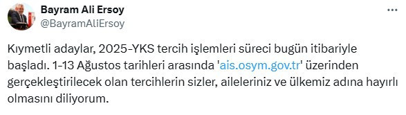 ÖSYM Başkanı Ersoy'dan YKS tercihi yapacak adaylara uyarı!