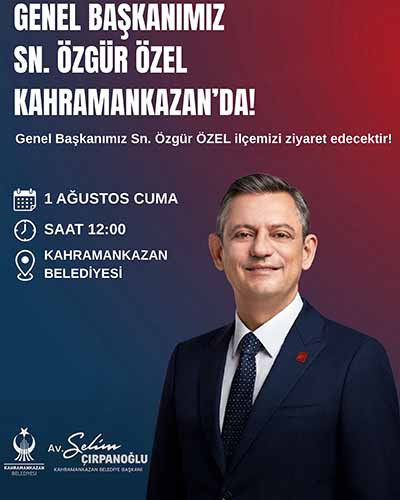 Özgür Özel bugün Kahramankazan Belediyesi'ni ziyaret edecek