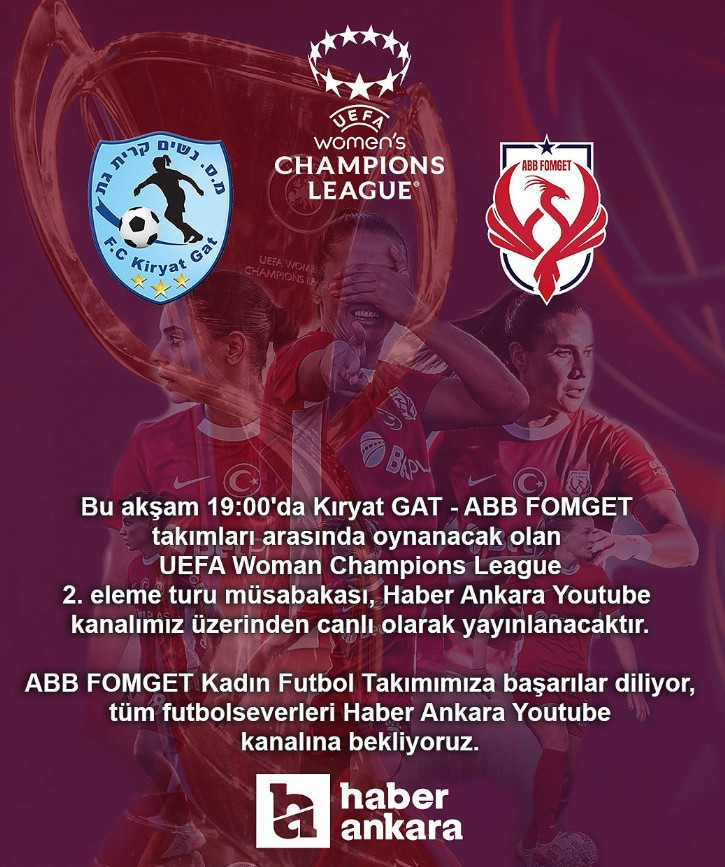 ABB FOMGET - Kiryat GAT karşılaşması Haber Ankara Youtube kanalında canlı yayınlanacak!
