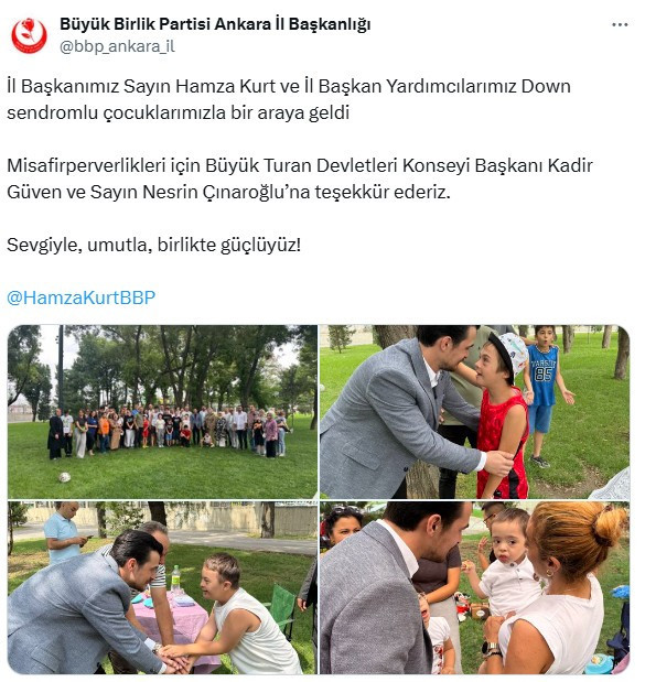 BBP Ankara İl Başkanlığı'ndan down sendromlu çocuklara ziyaret