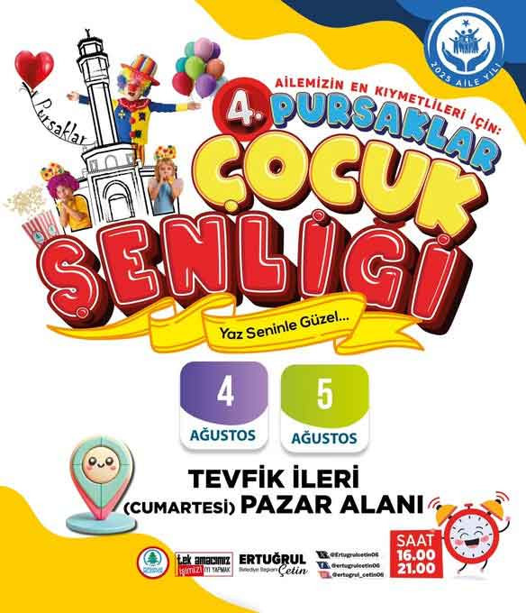 Pursaklar Belediyesi çocuk şenliği için yeni adresi açıkladı!