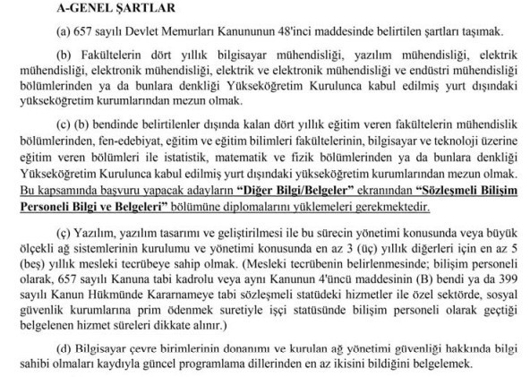MSB, Ankara'da 56 sözleşmeli bilişim personeli alacak!