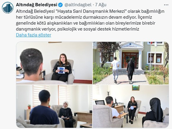 Altındağ Belediyesi'nden bağımlılıkla mücadele için ücretsiz danışmanlık desteği
