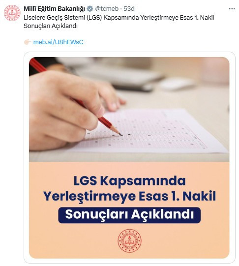 MEB duyurdu: LGS 1. nakil sonuçları erişime açıldı!