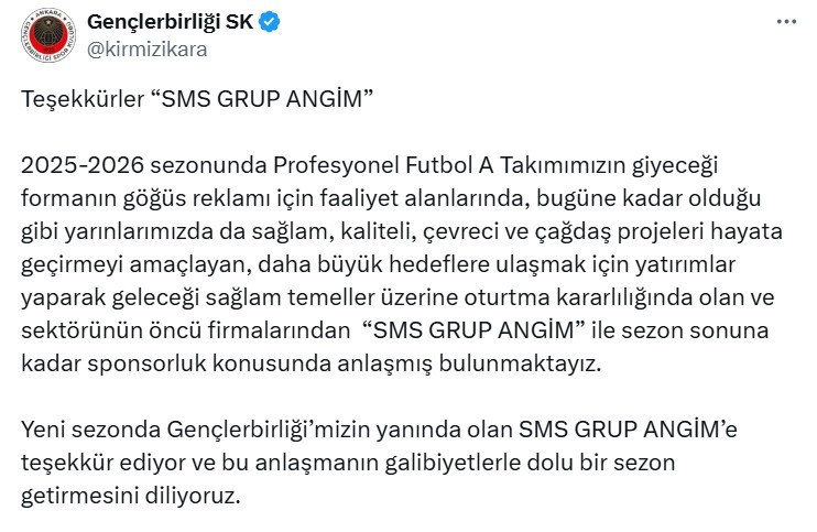 Gençlerbirliği'nde yeni sponsorluk anlaşmaları açıklandı