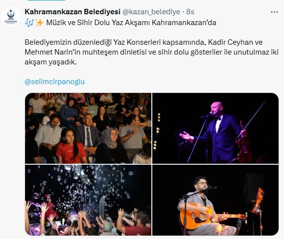 Kahramankazan Belediyesi'nden müzik ve sihir dolu etkinlik