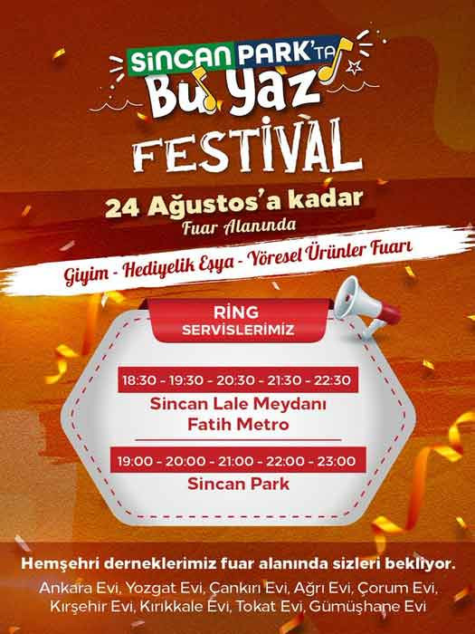 Sincan Belediyesi'nden festival alanına ulaşım kolaylığı!