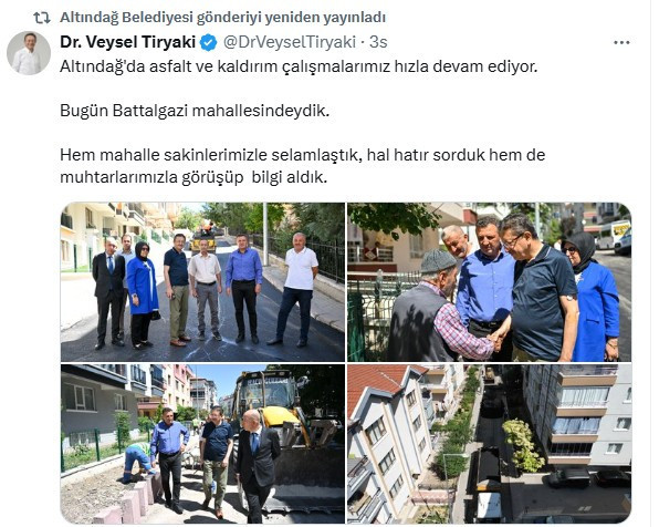 Altındağ Belediye Başkanı Tiryaki, Battalgazi Mahallesi'ni ziyaret etti